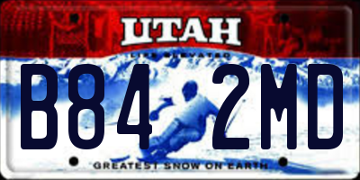 UT license plate B842MD