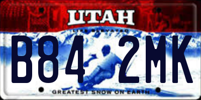 UT license plate B842MK