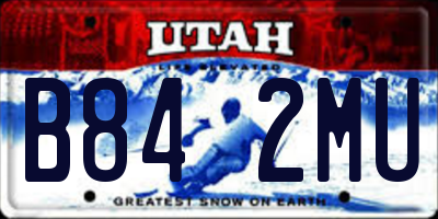 UT license plate B842MU