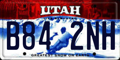 UT license plate B842NH