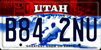 UT license plate B842NU