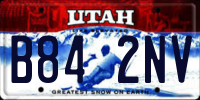 UT license plate B842NV