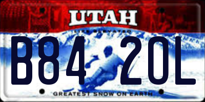UT license plate B842OL