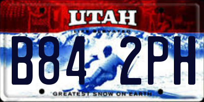 UT license plate B842PH