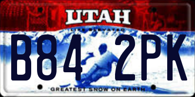 UT license plate B842PK