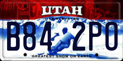 UT license plate B842PO