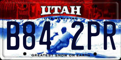 UT license plate B842PR