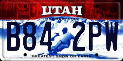 UT license plate B842PW