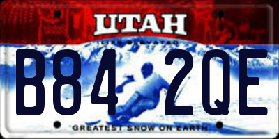 UT license plate B842QE