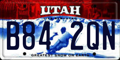 UT license plate B842QN