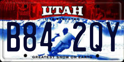 UT license plate B842QY