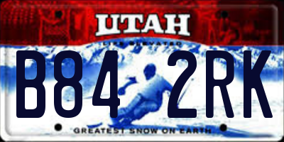 UT license plate B842RK