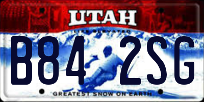 UT license plate B842SG