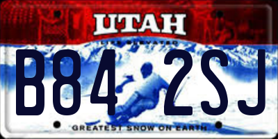 UT license plate B842SJ