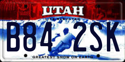 UT license plate B842SK