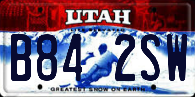 UT license plate B842SW