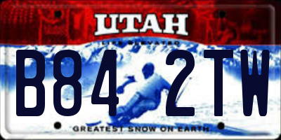 UT license plate B842TW