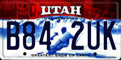 UT license plate B842UK