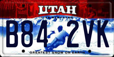 UT license plate B842VK