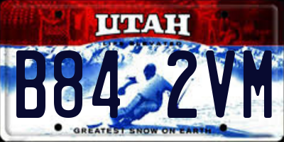 UT license plate B842VM