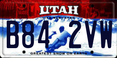 UT license plate B842VW