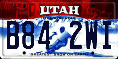 UT license plate B842WI