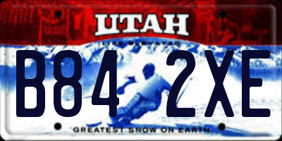 UT license plate B842XE