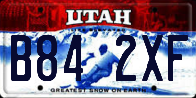UT license plate B842XF