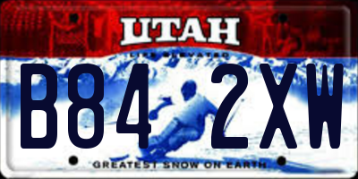 UT license plate B842XW