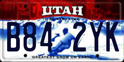 UT license plate B842YK