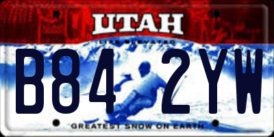 UT license plate B842YW