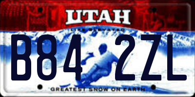 UT license plate B842ZL