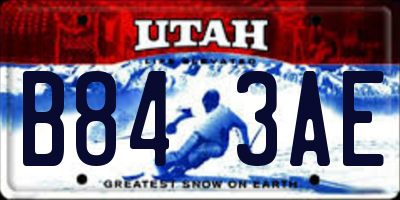 UT license plate B843AE