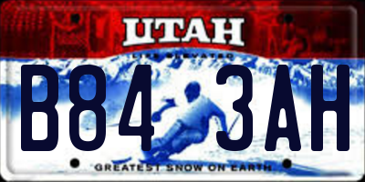 UT license plate B843AH