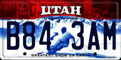 UT license plate B843AM