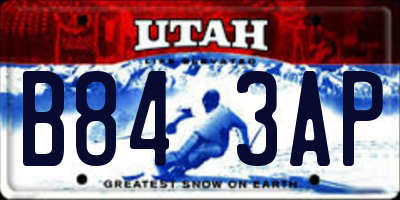 UT license plate B843AP