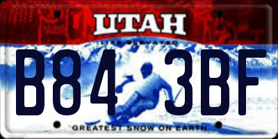 UT license plate B843BF