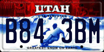 UT license plate B843BM