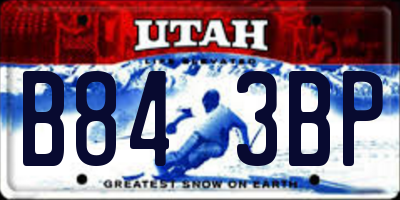 UT license plate B843BP