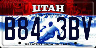 UT license plate B843BV