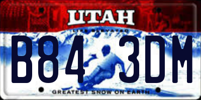 UT license plate B843DM