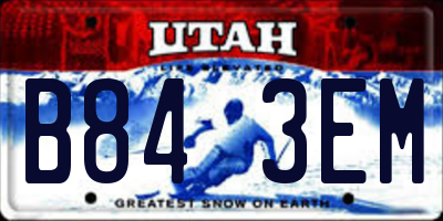 UT license plate B843EM