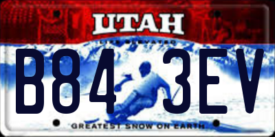 UT license plate B843EV