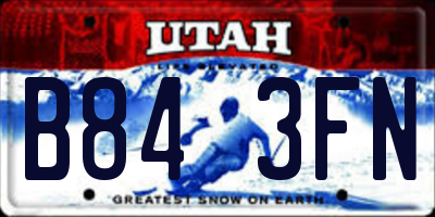 UT license plate B843FN