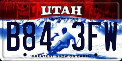 UT license plate B843FW