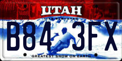 UT license plate B843FX