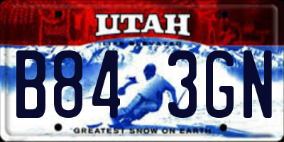 UT license plate B843GN