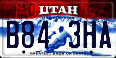 UT license plate B843HA