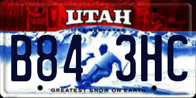 UT license plate B843HC