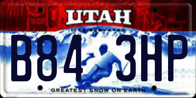 UT license plate B843HP